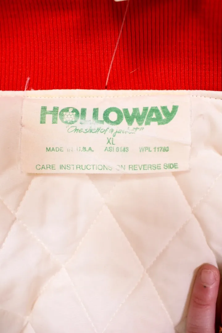 1970s White Satin Bomber Jacket By Holloway