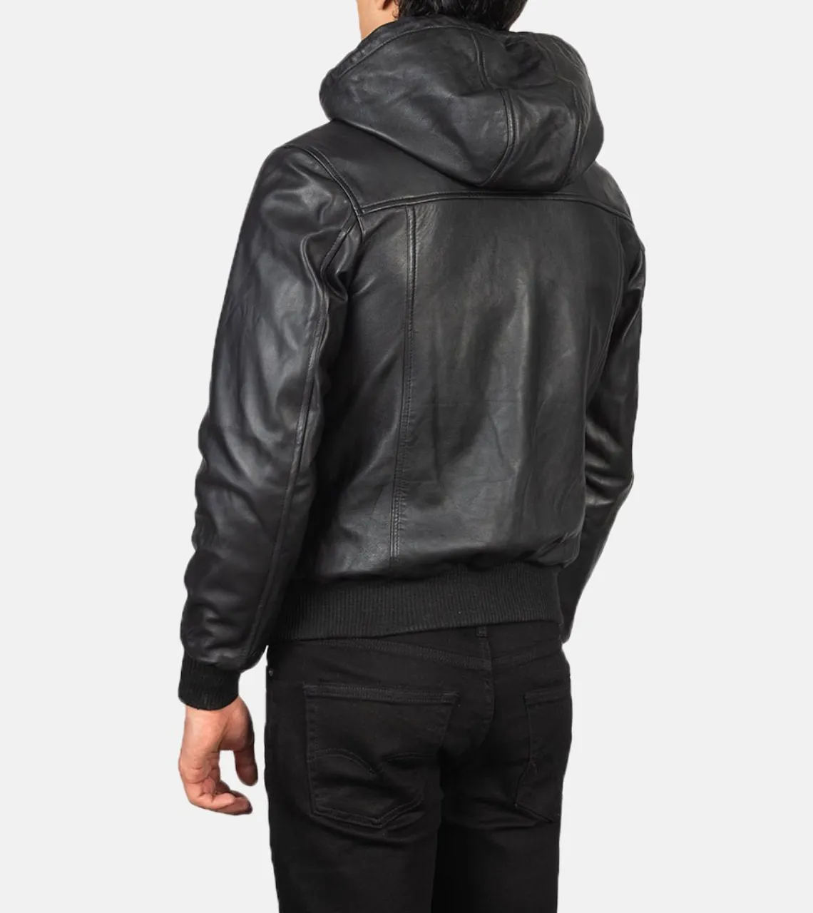 Aiguille Hooded Men's Leather Bomber Jacket