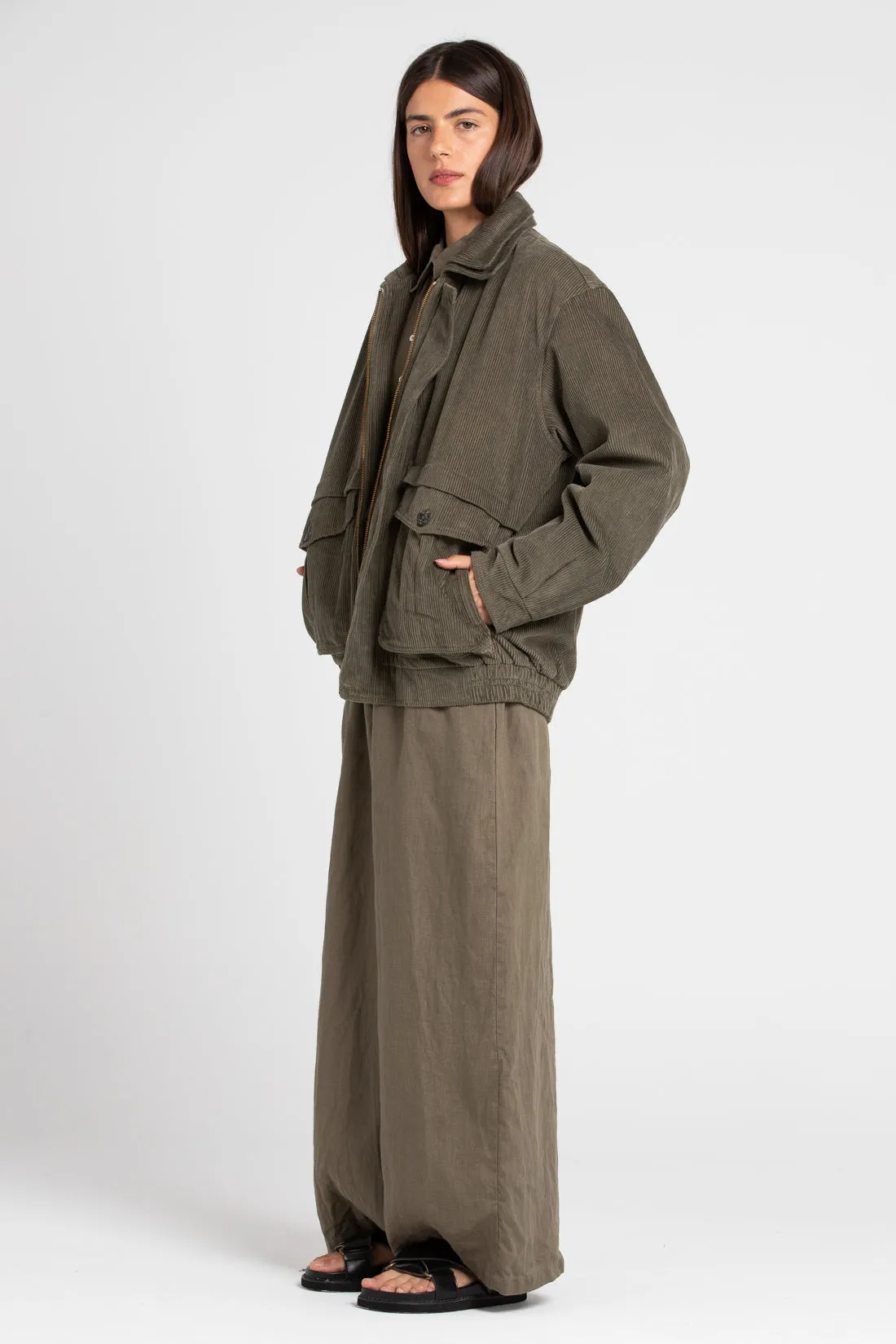 Alfred Corduroy Bomber Jacket Olive