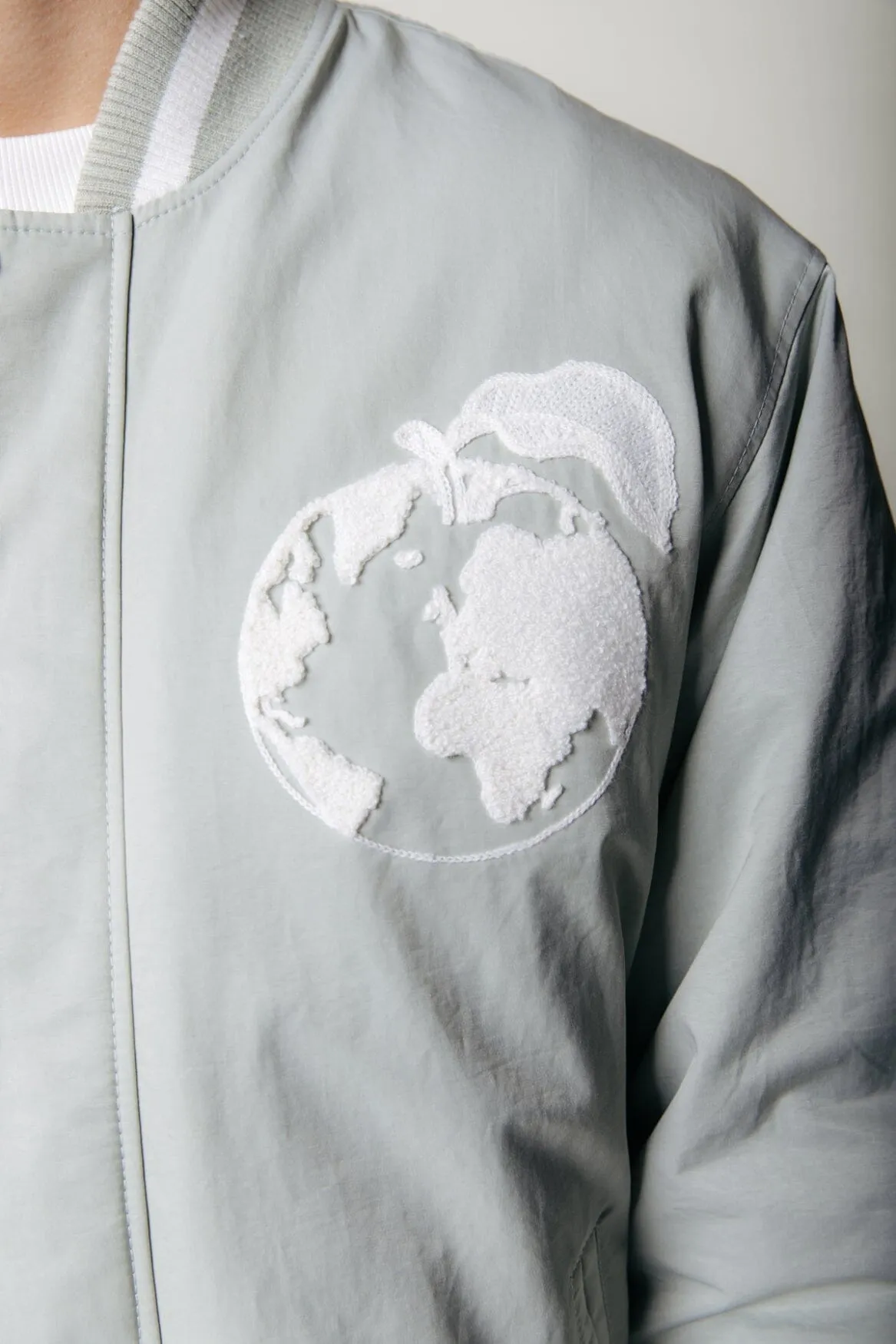 Asher Patch Baseball Bomber | Light mint