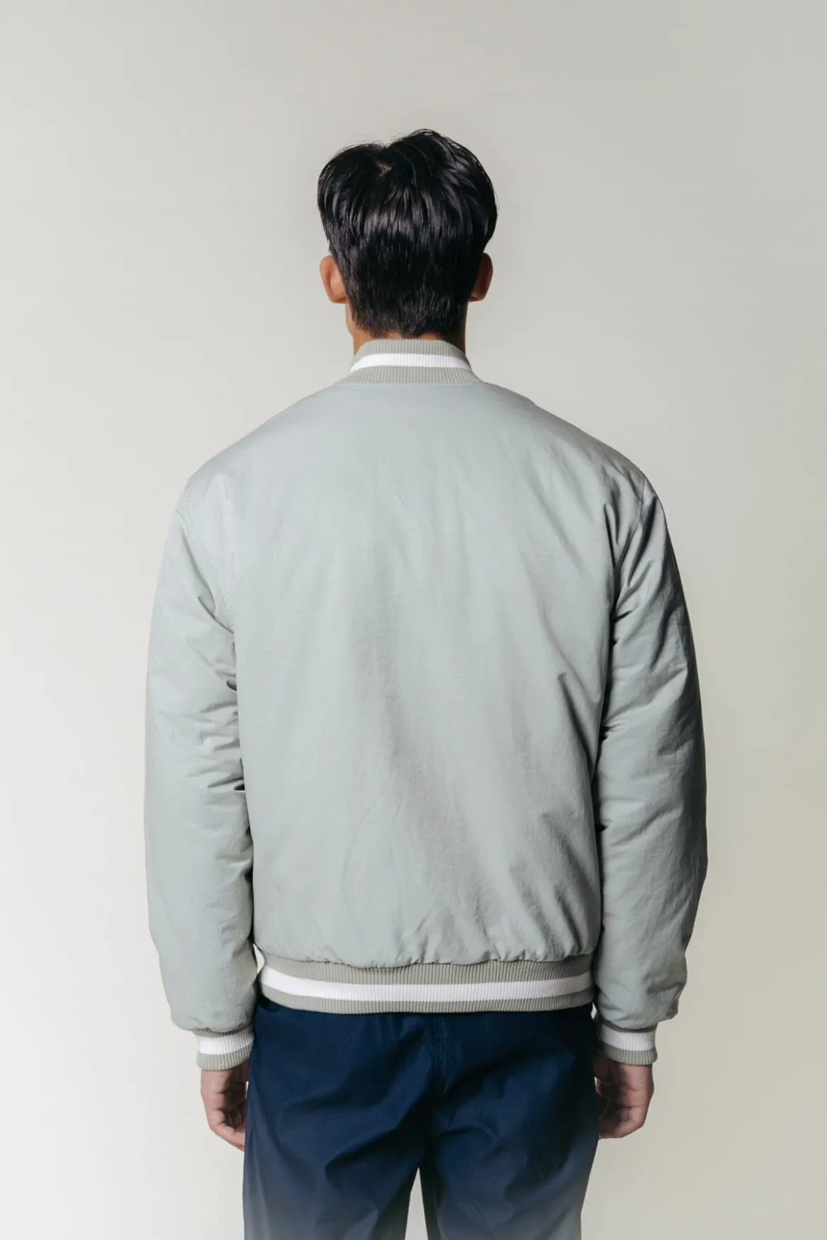 Asher Patch Baseball Bomber | Light mint