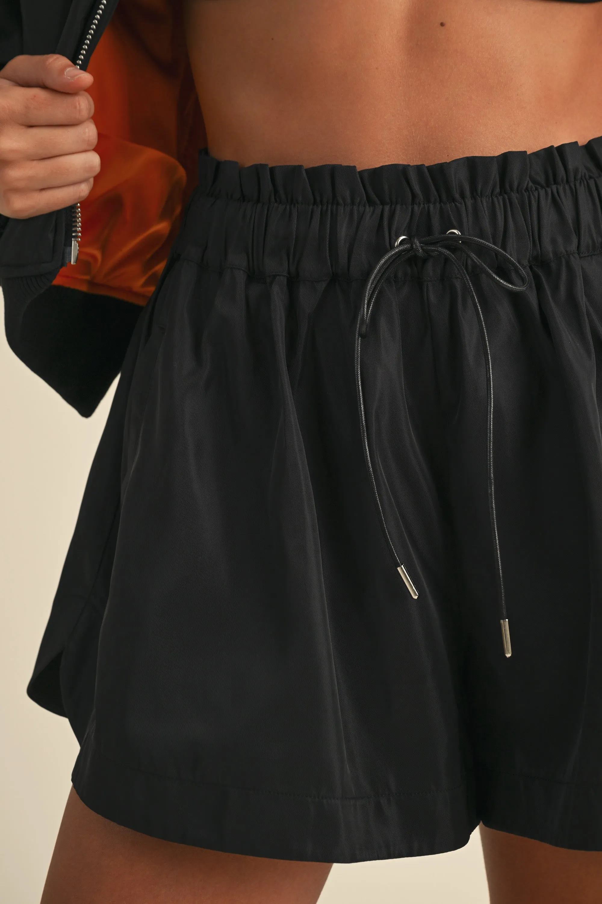 AUBREY PUFF SLEEVE BOMBER JACKET AND SHORTS SET