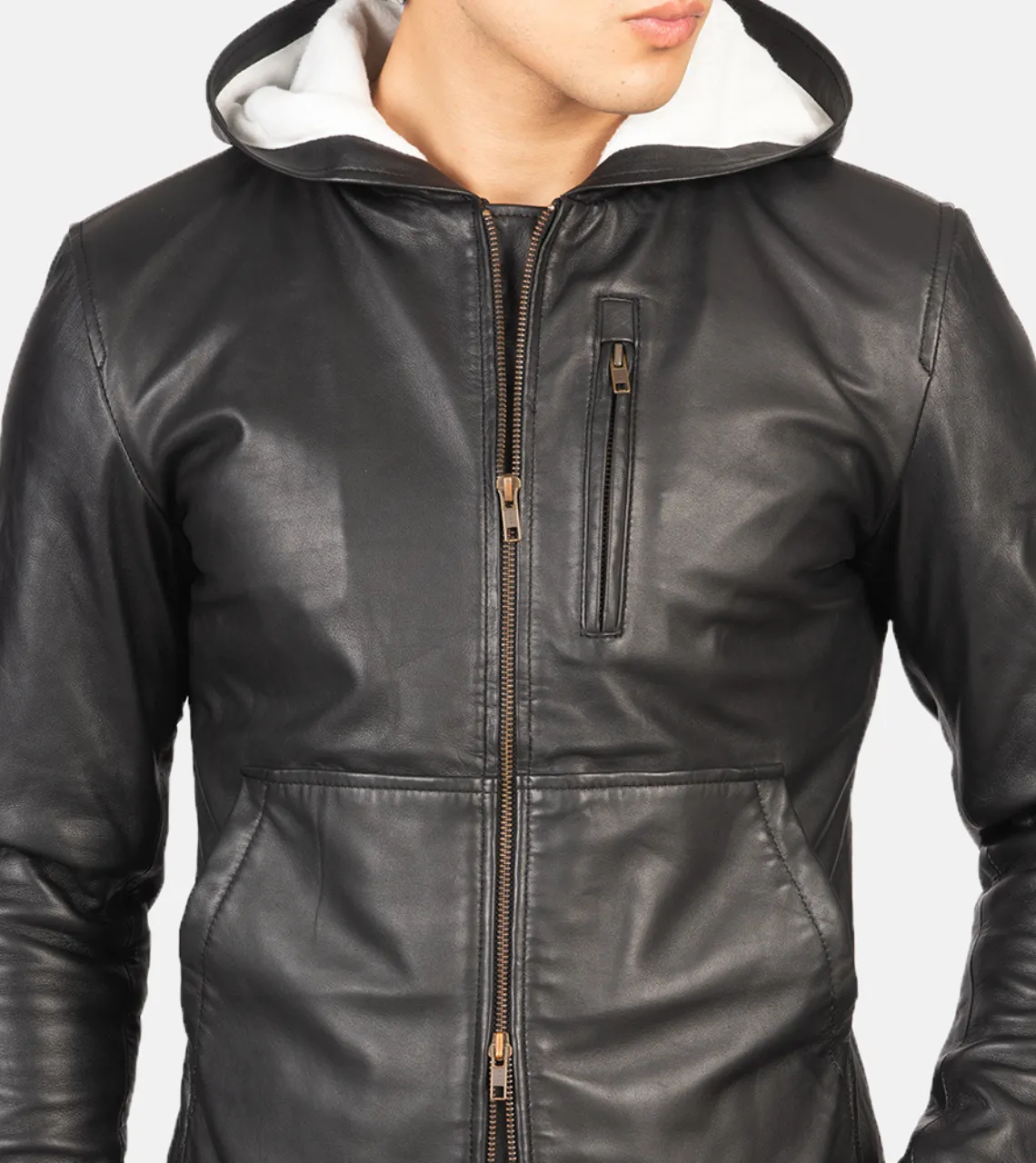 Auckland Hooded Men's Leather Bomber Jacket