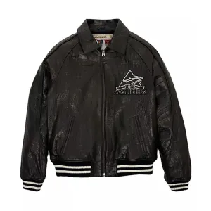 Avirex Croc-Embossed Leather Jacket
