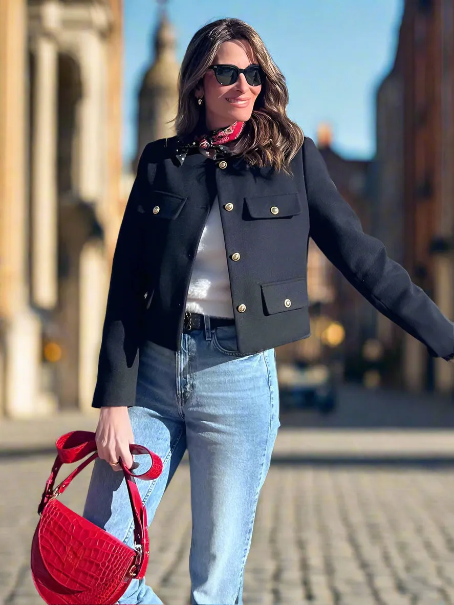 Bomber cropped blazer jacket