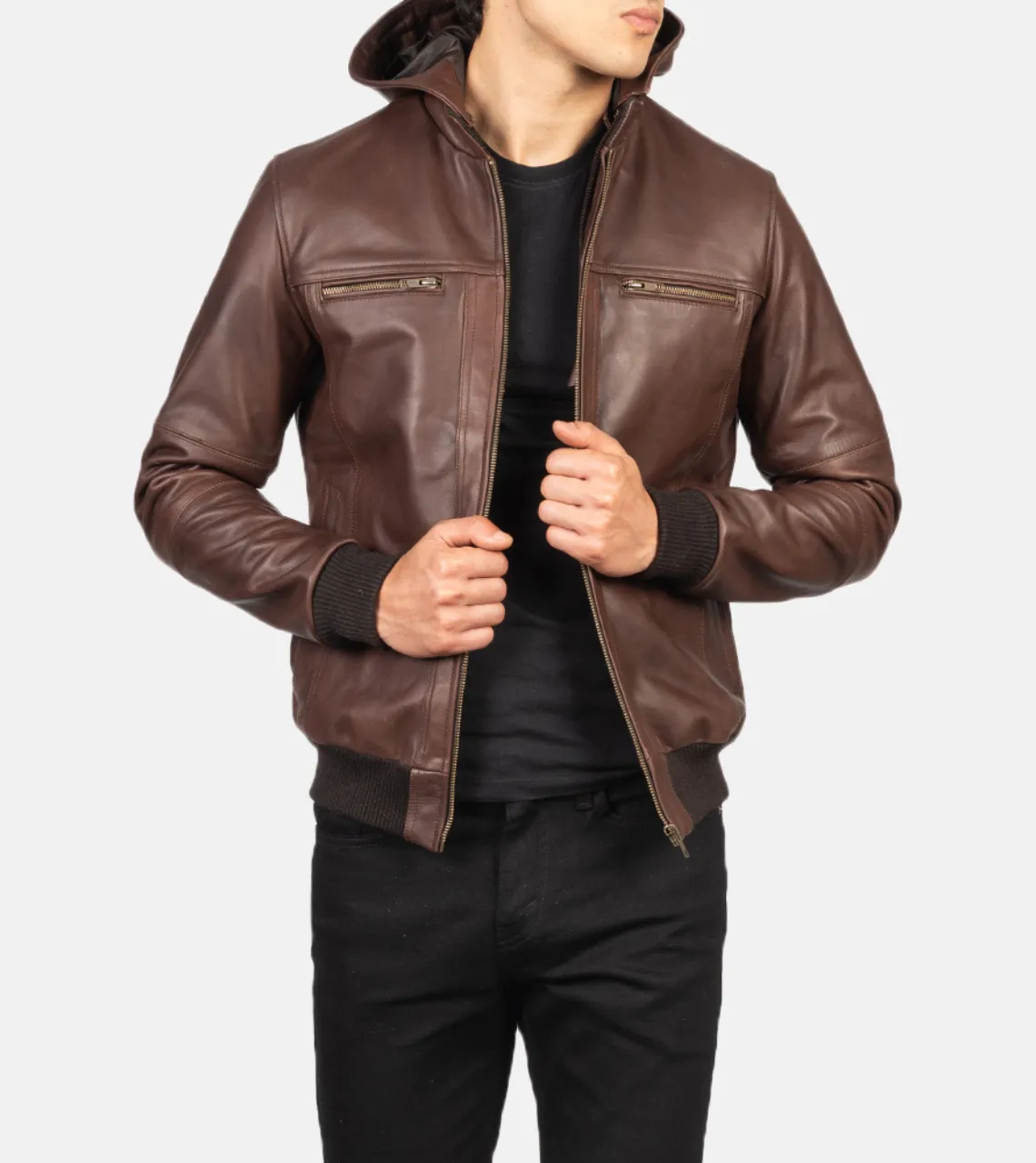 Caillou Men's Leather Bomber Jacket
