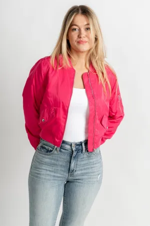 Cargo bomber jacket fuchsia