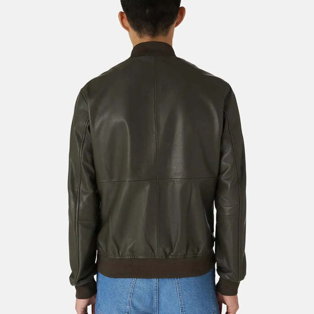 Classic Bomber Leather Jacket