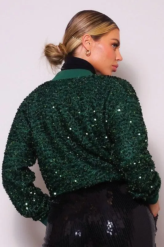 Cropped Sequin Jacket