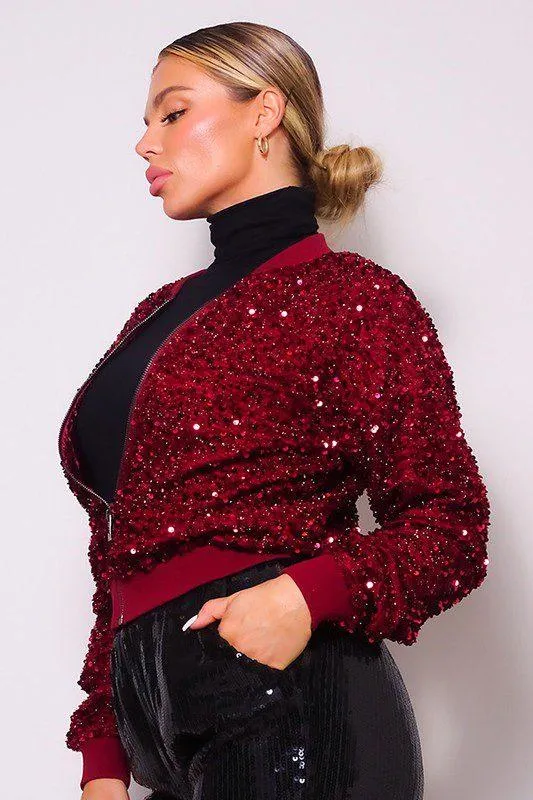 Cropped Sequin Jacket