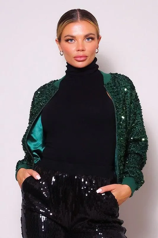 Cropped Sequin Jacket