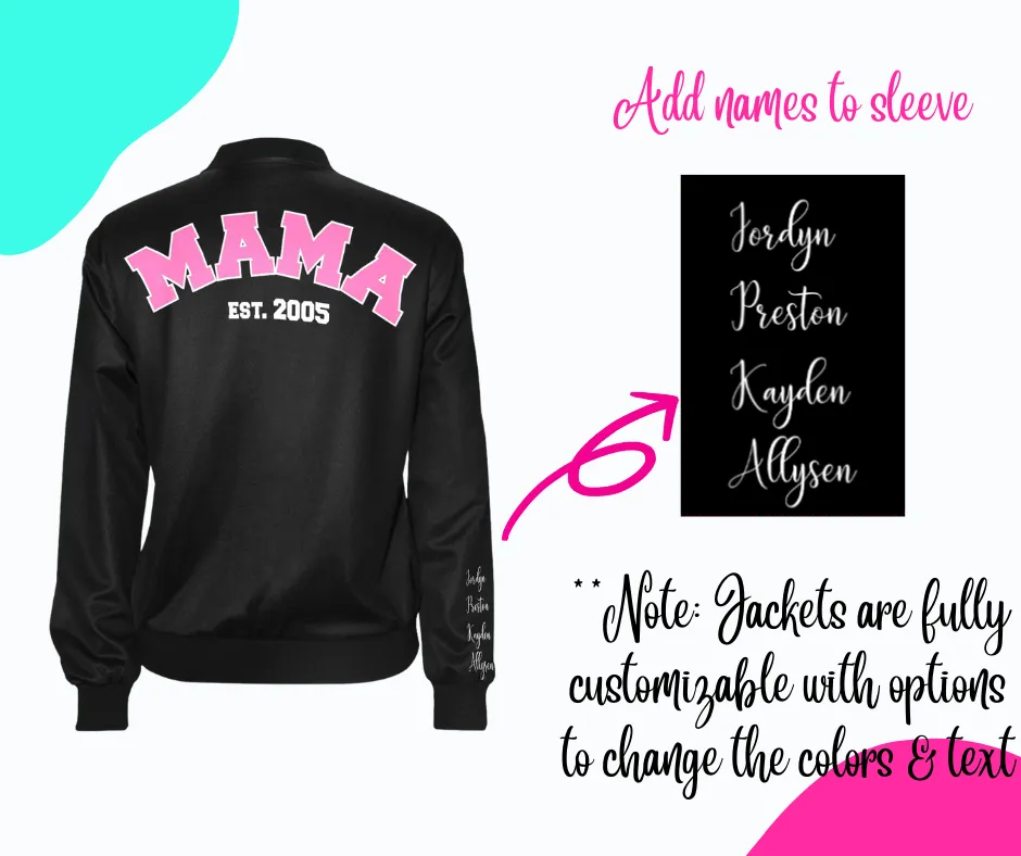 Custom Cheer Mom Bomber Jacket