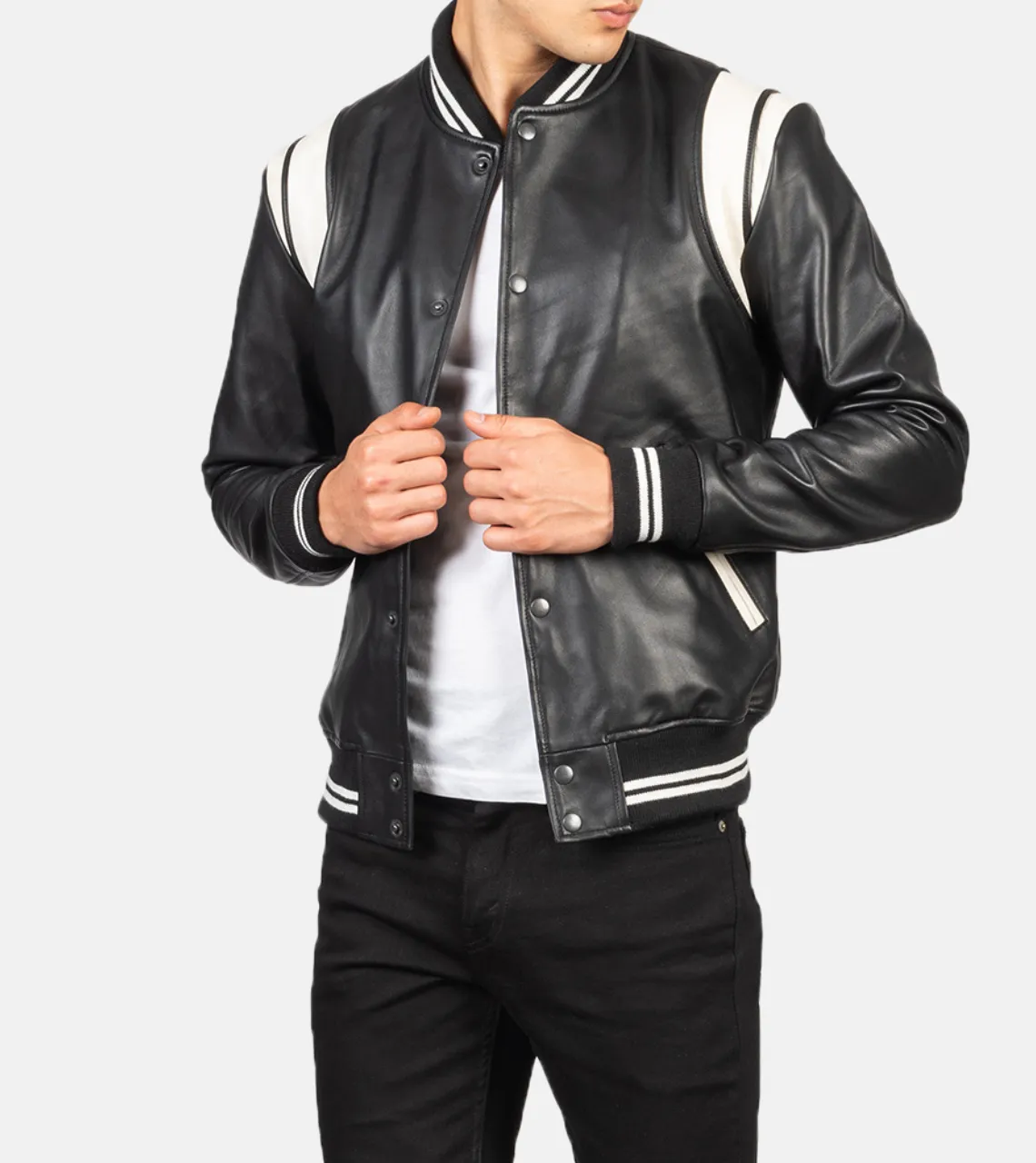 Dante Men's Varsity Leather Bomber Jacket