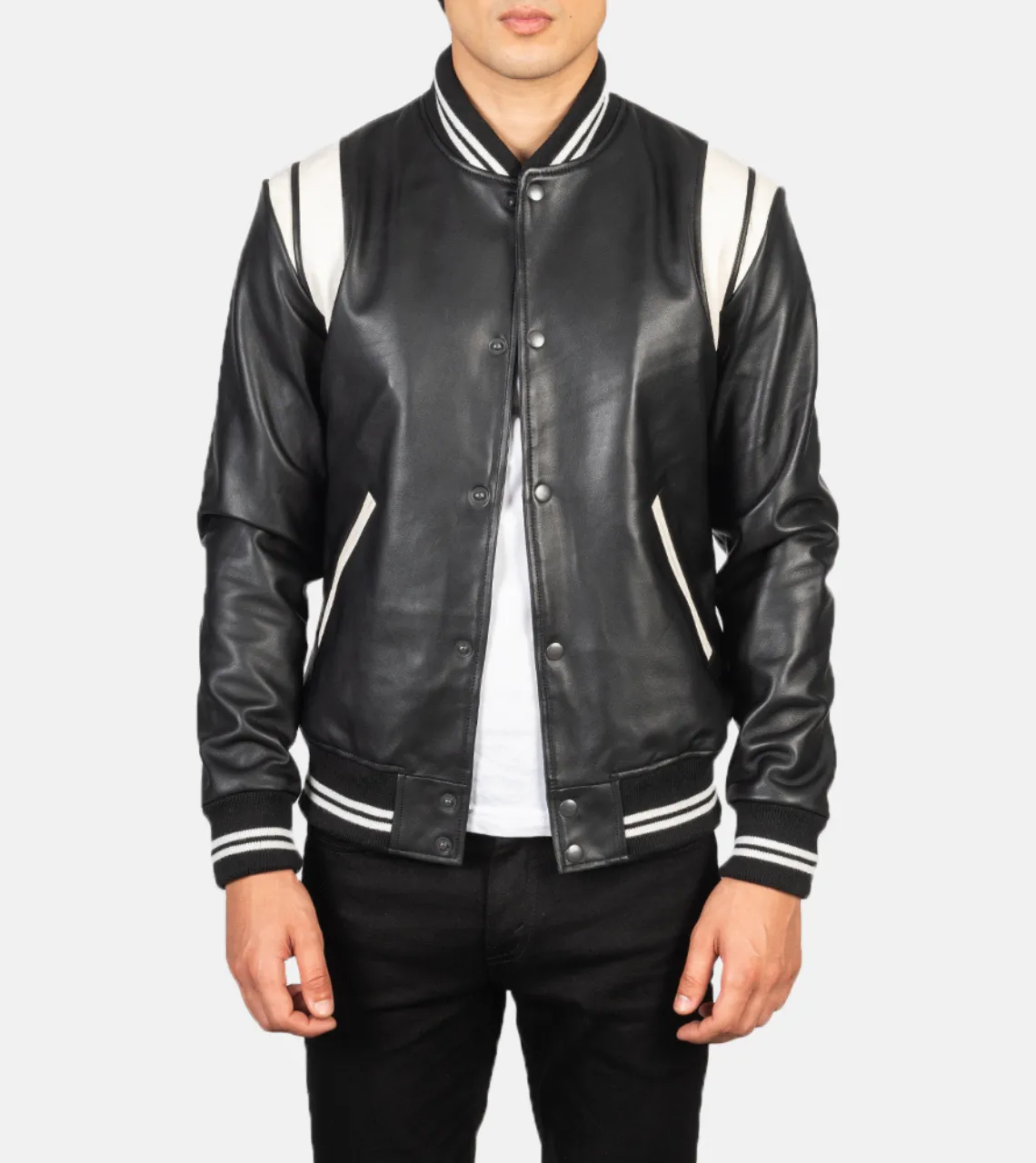 Dante Men's Varsity Leather Bomber Jacket