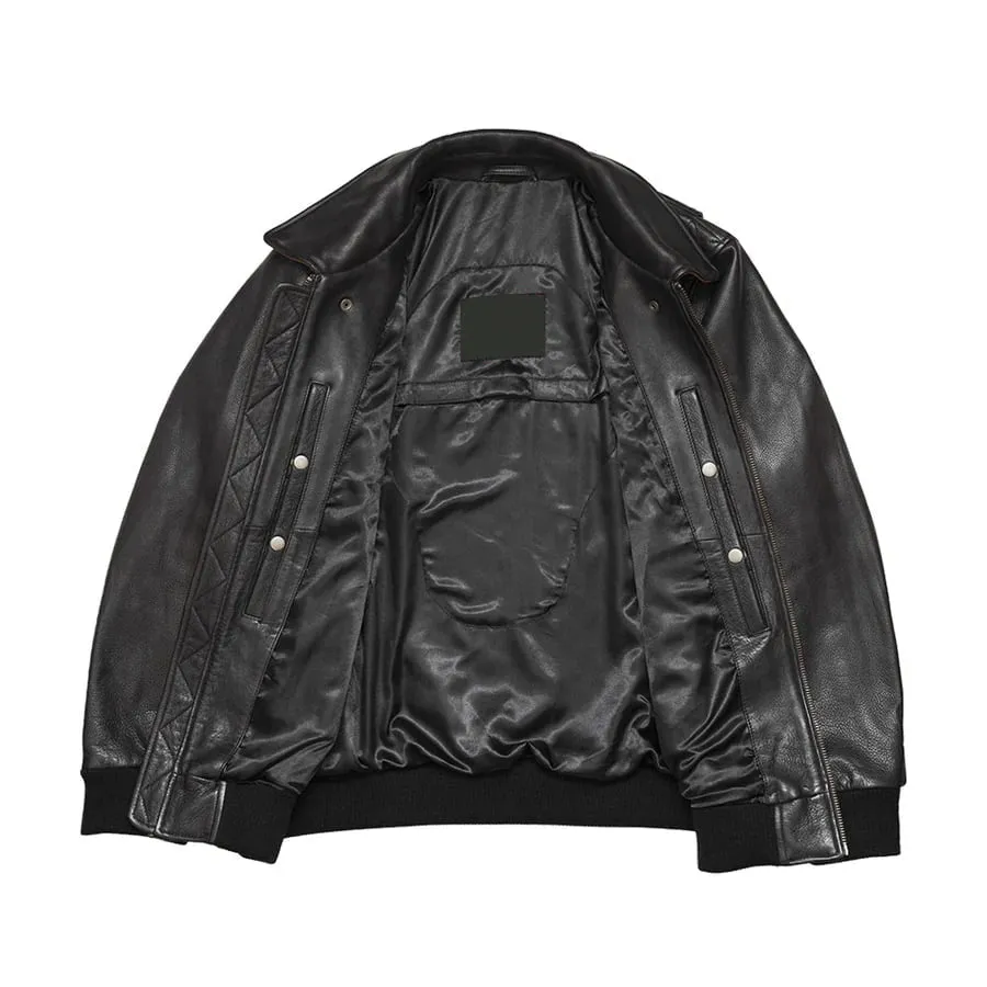 Elegant Moto Bomber - Men's Leather Jacket by TJS