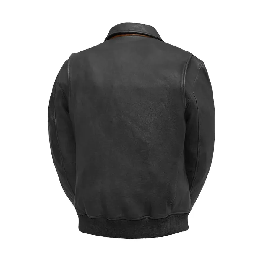 Elegant Moto Bomber - Men's Leather Jacket by TJS
