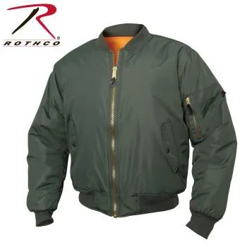 Enhanced Nylon MA-1 Flight Jacket Sage Green