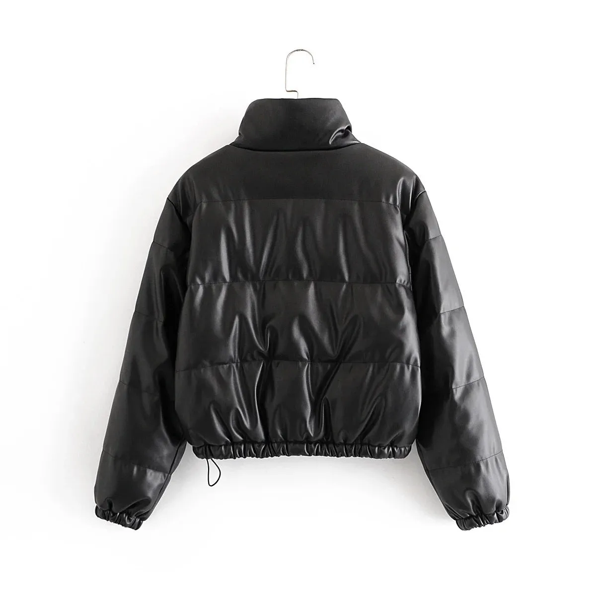 Faux Leather Bomber Jacket