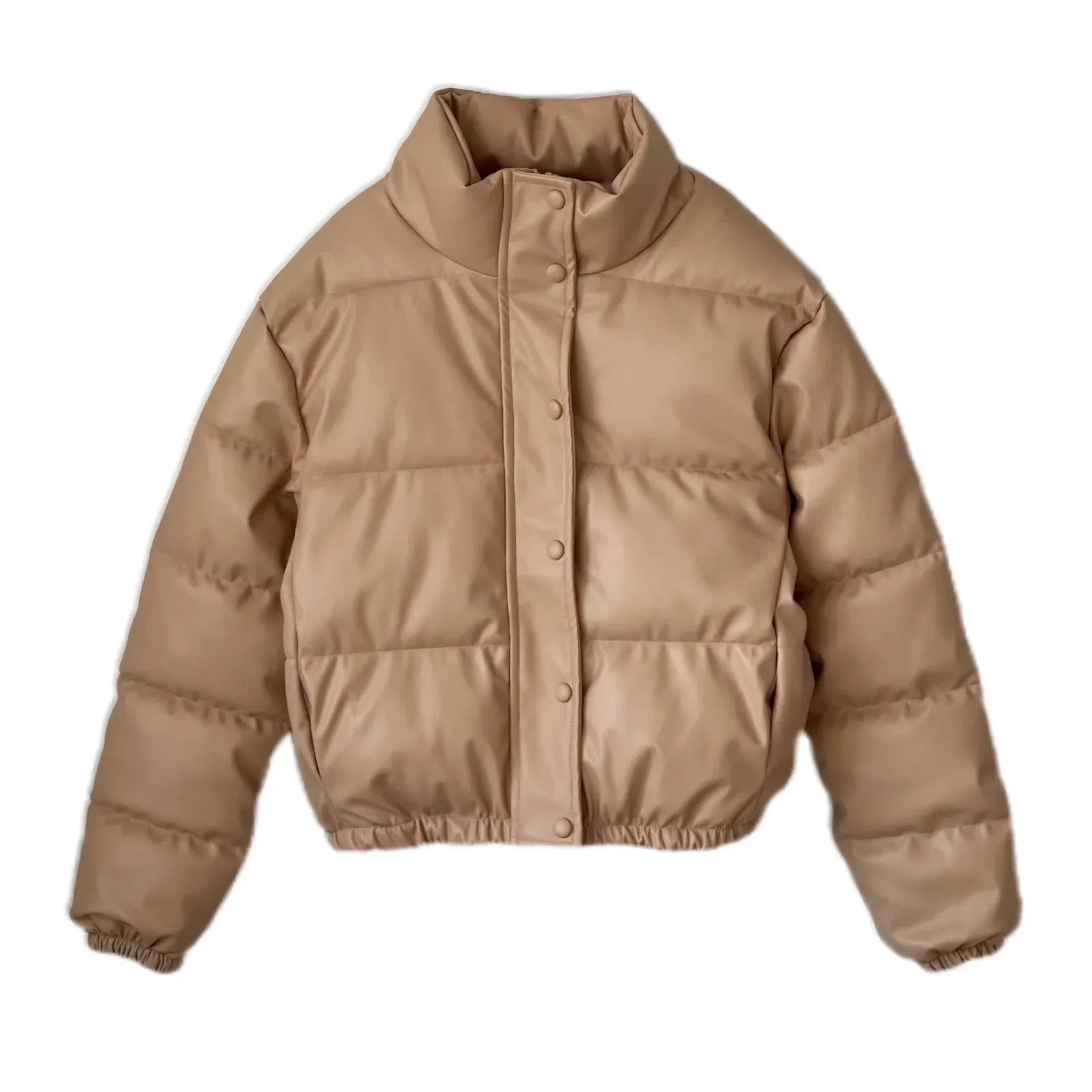 Faux Leather Bomber Jacket