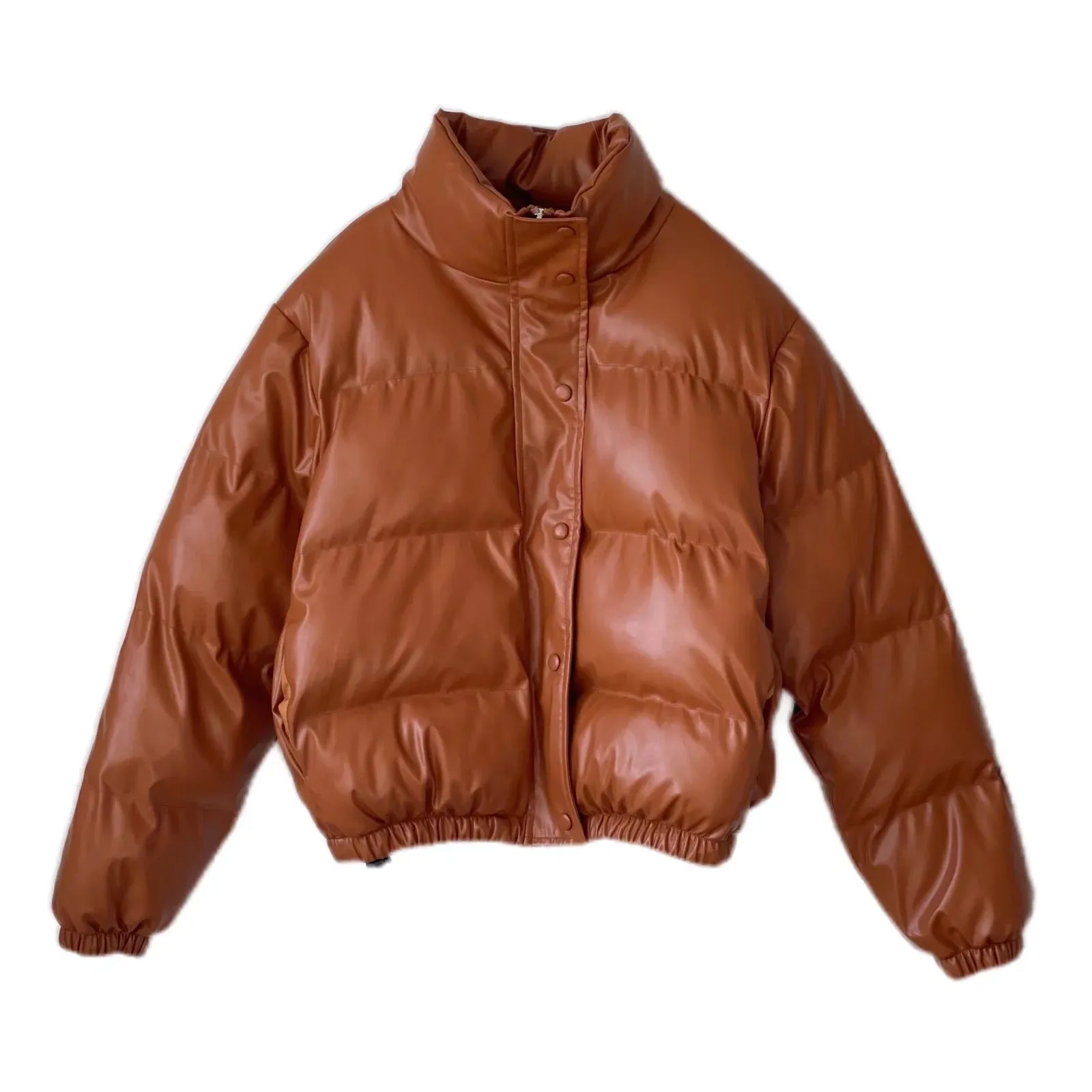 Faux Leather Bomber Jacket