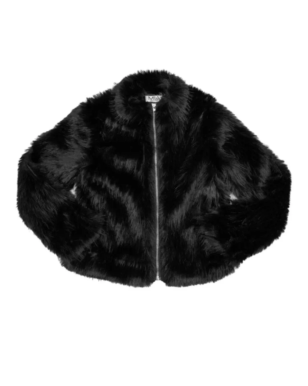 Girls Black Feather Fur Jacket