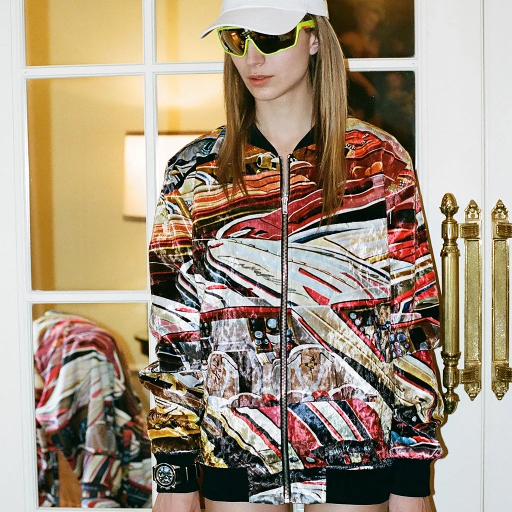 INVISIBLE WATER VELVET BOMBER JACKET