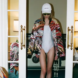 INVISIBLE WATER VELVET BOMBER JACKET