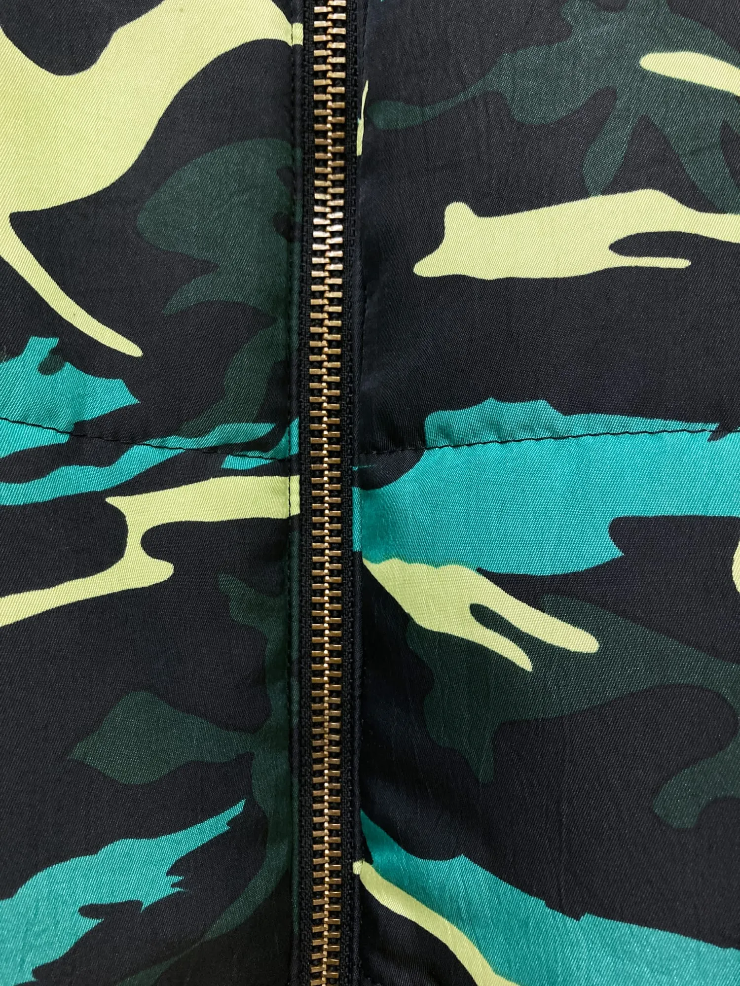 Jean Paul Gaultier Junior padded green heart camo puffer jacket
