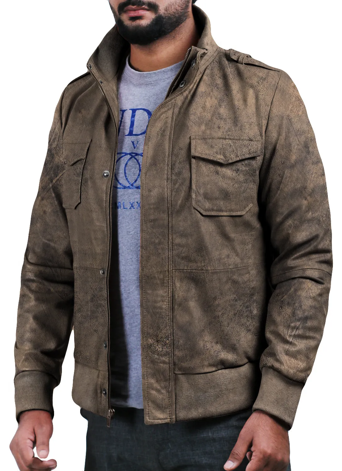 Leather Jackets Hub Mens Genuine Lambskin Leather Jacket (Black, Bomber Jacket) - 1501019