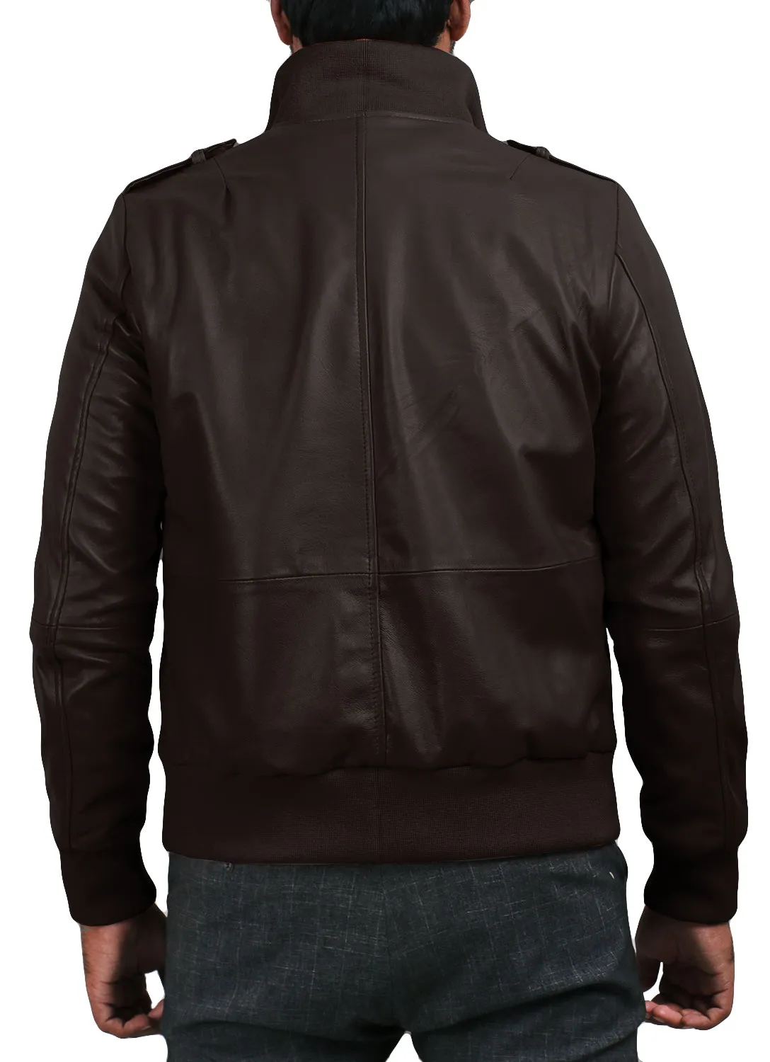 Leather Jackets Hub Mens Genuine Lambskin Leather Jacket (Black, Bomber Jacket) - 1501019