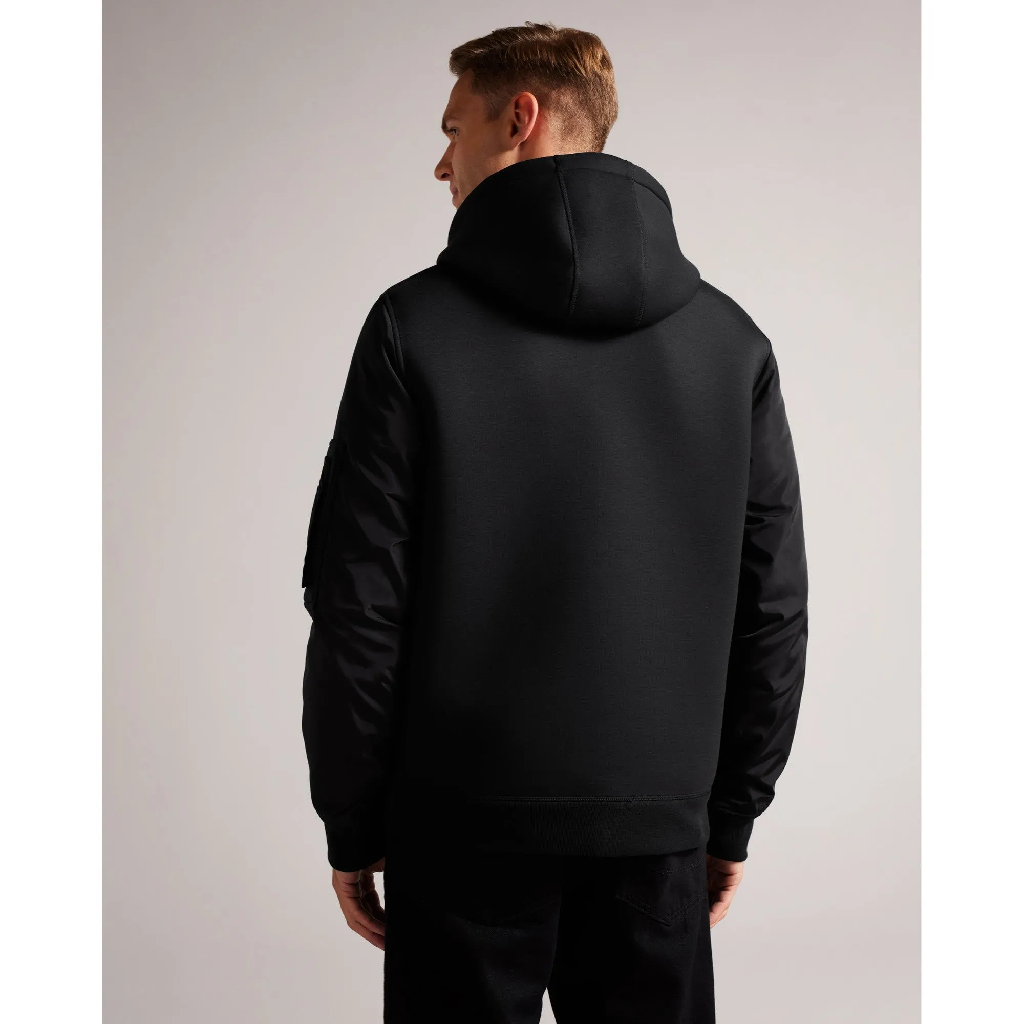 Men Mmb-Easter-Ls Zip Through Hooded Bomber - Black