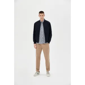 Men Mmj-Doodel-Seersucker Bomber Jacket - Navy