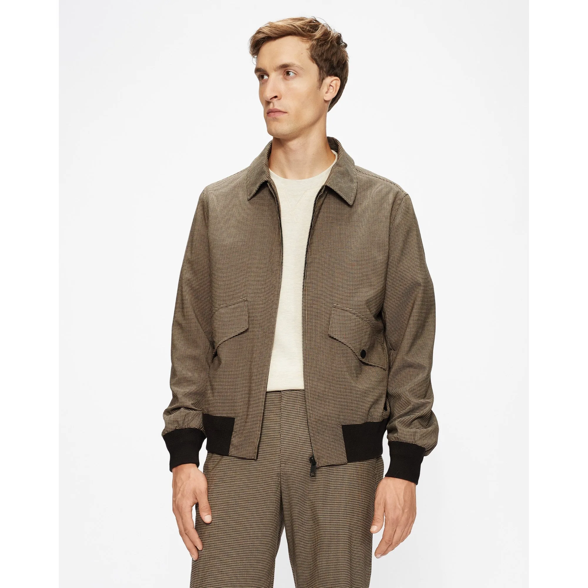 Men Mmo-Xtreme-Puppytooth Bomber - Lt-Brown