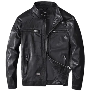 Mens Jett Genuine Lambskin Leather Bomber Jacket