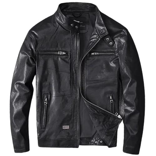 Mens Jett Genuine Lambskin Leather Bomber Jacket