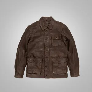 Men's Western Suede Leather Bomber Jacket