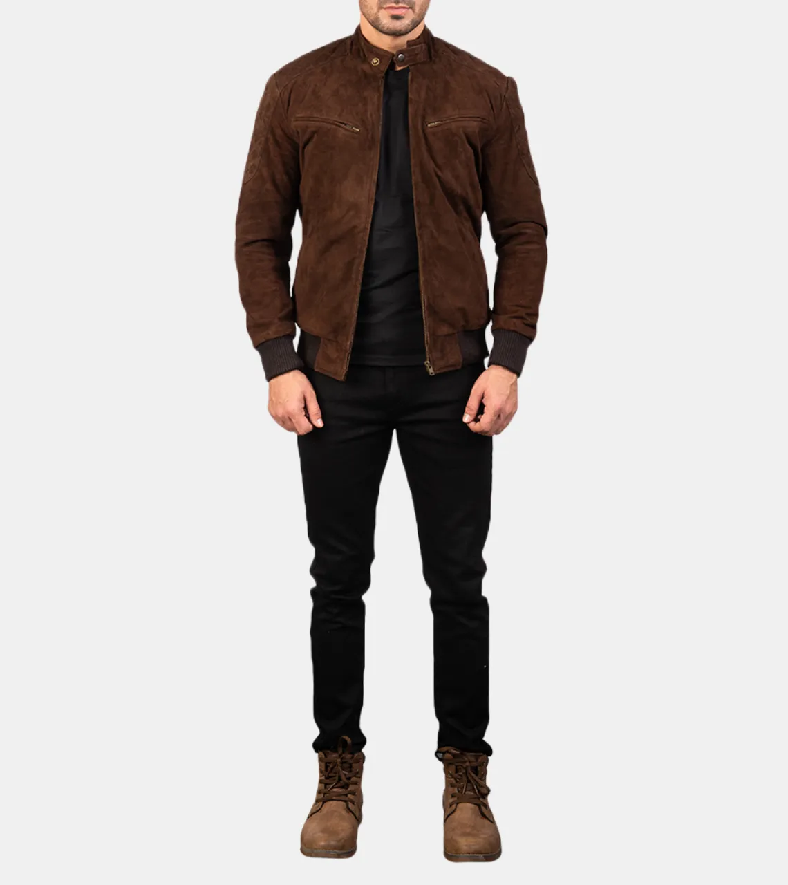 Miler Men's Brown Bomber Suede Leather Jacket
