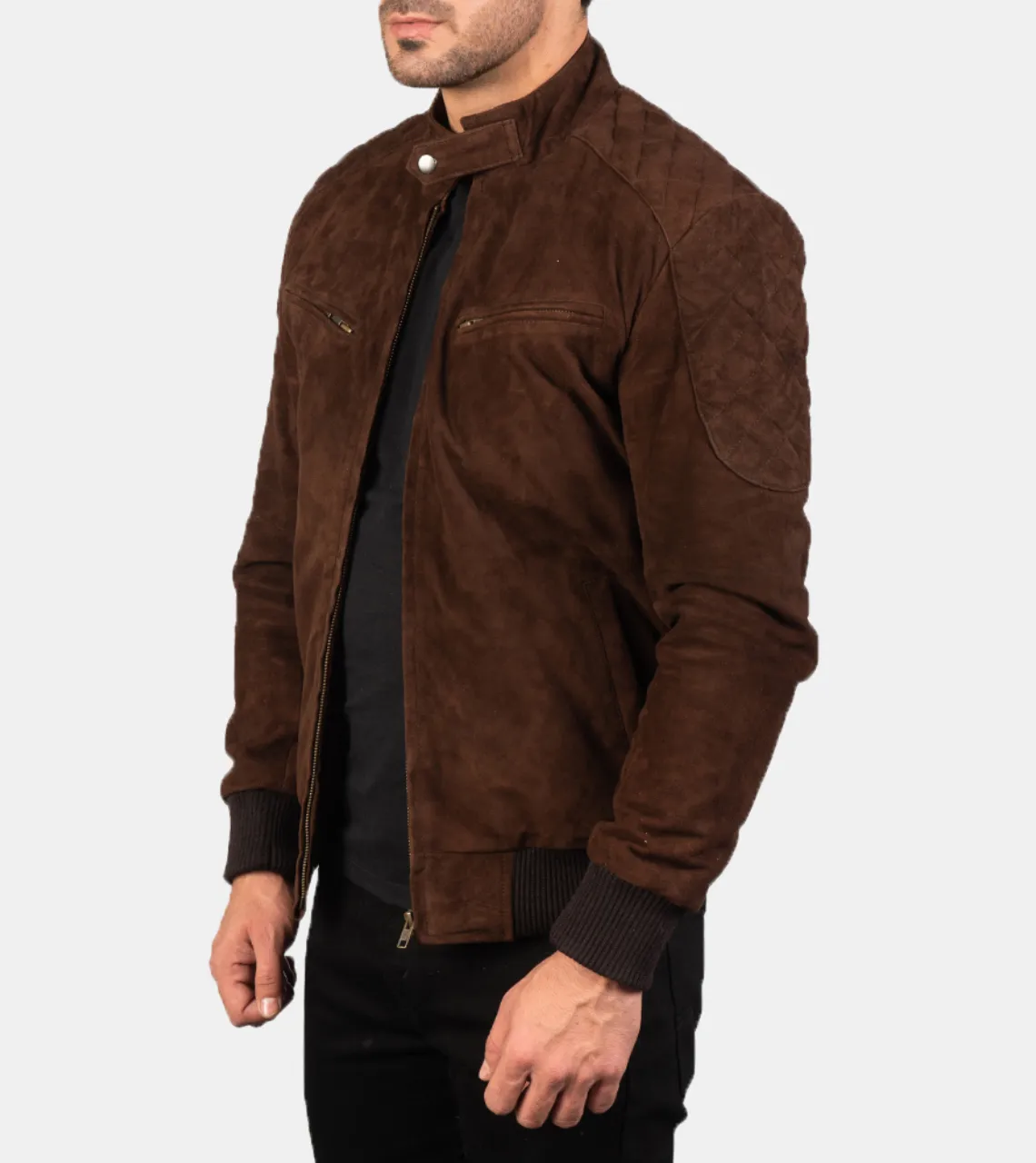 Miler Men's Brown Bomber Suede Leather Jacket
