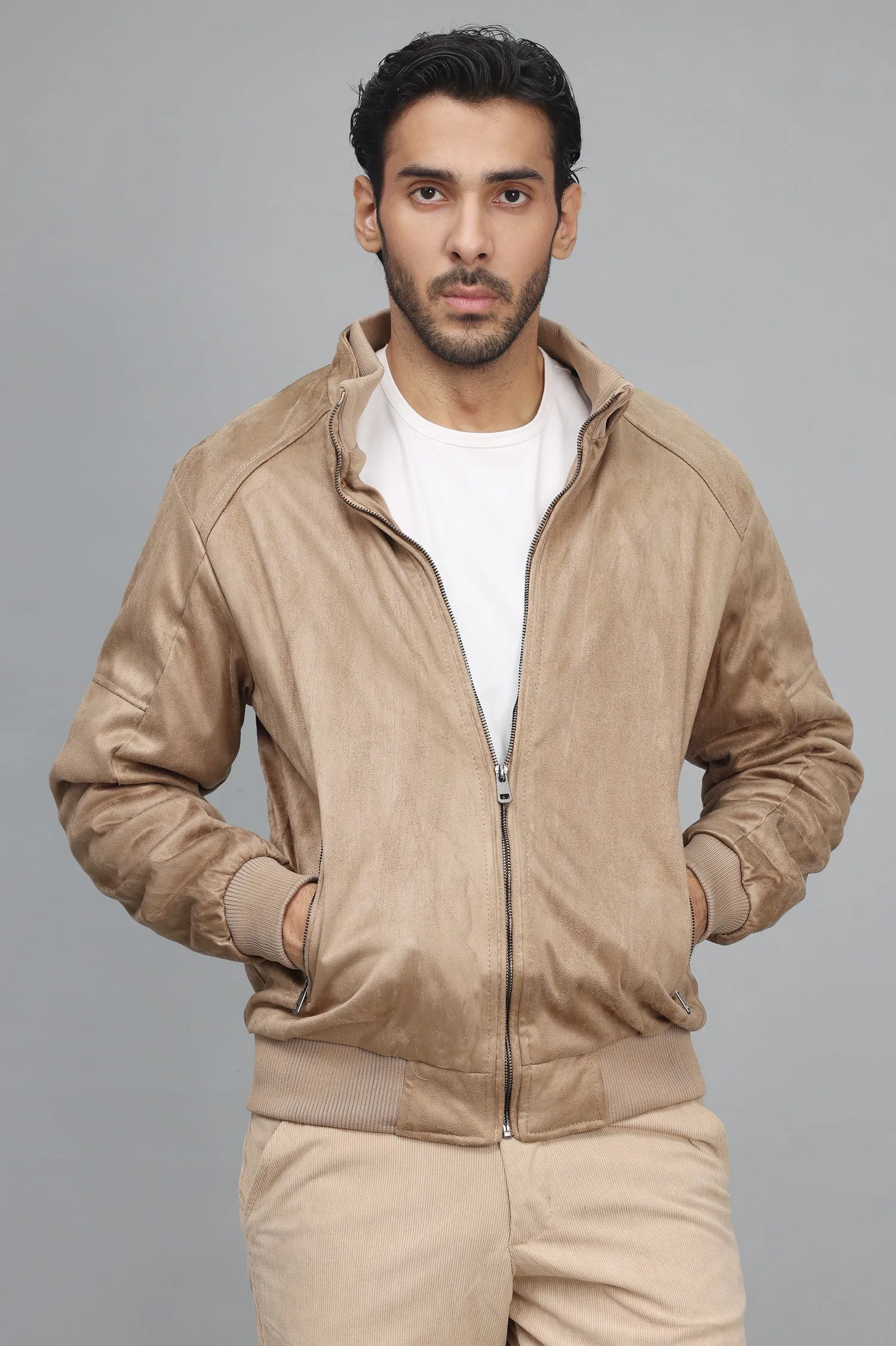 MINIMALIST BOMBER JACKET-KHAKI
