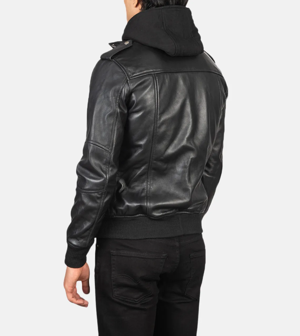 Mitico Hooded Men's Leather Bomber Jacket