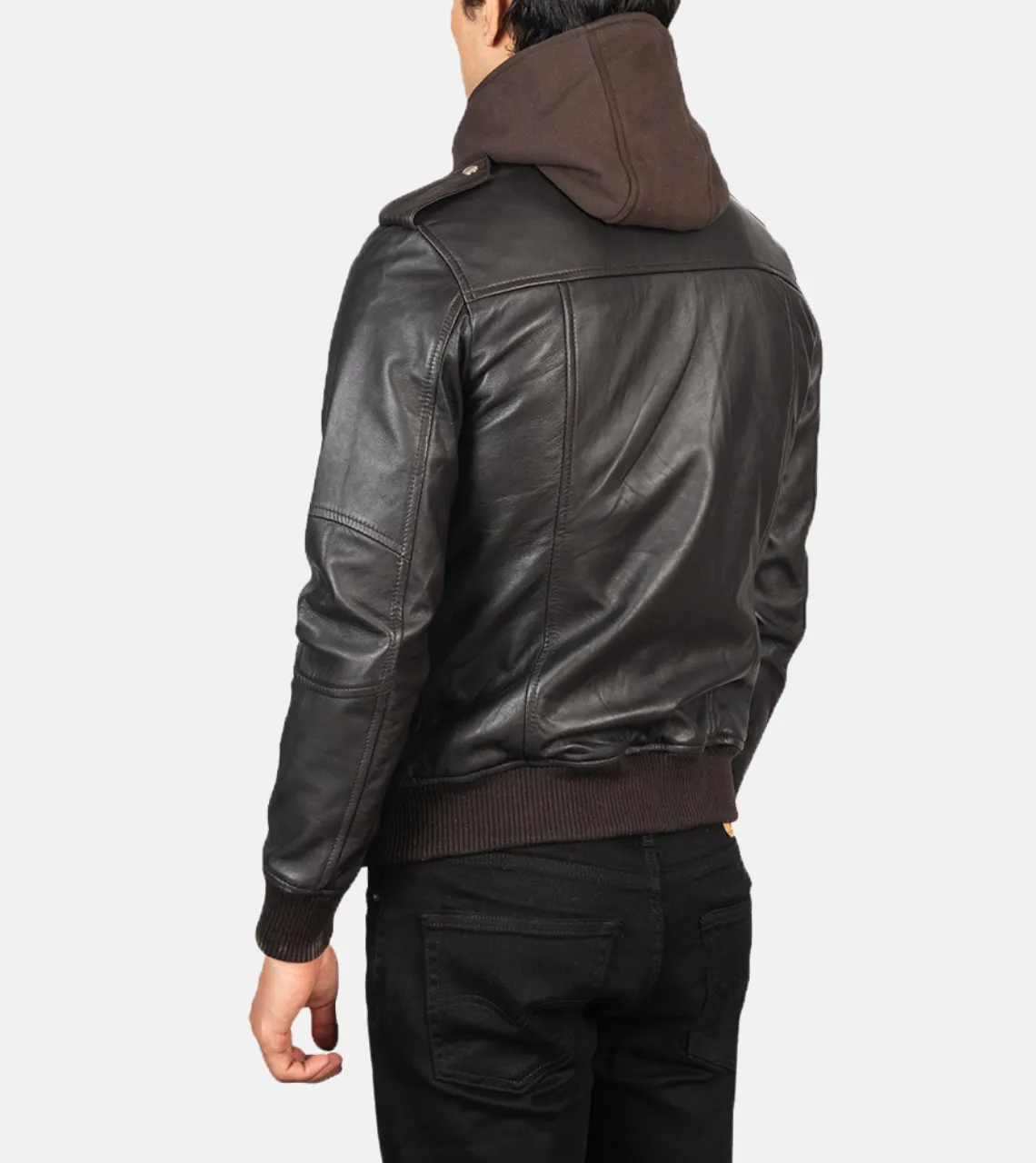 Mitico Hooded Men's Leather Bomber Jacket