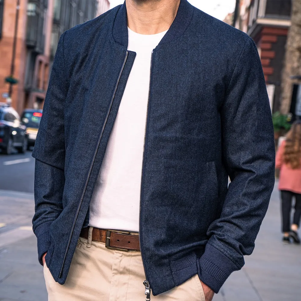 Navy Loro Piana Bomber Jacket