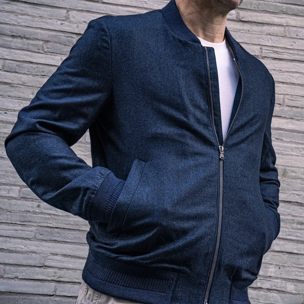 Navy Loro Piana Bomber Jacket