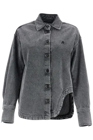 Oversized Black Denim Bomber