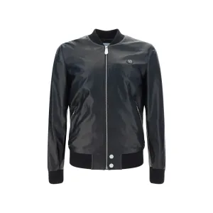 Philipp Plein Leather Bomber Jacket