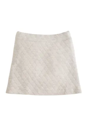 Quilted Mini Skirt - Grey