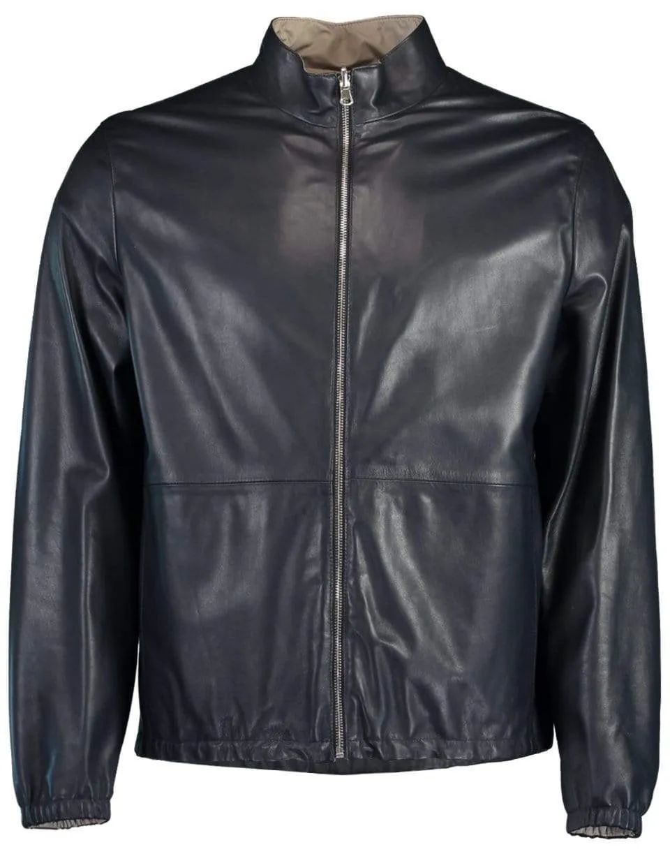 Reversible Leather Bomber Jacket