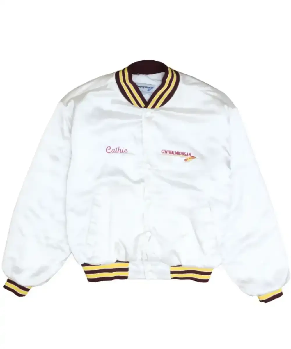Satin Varsity Letterman Bomber Jacket