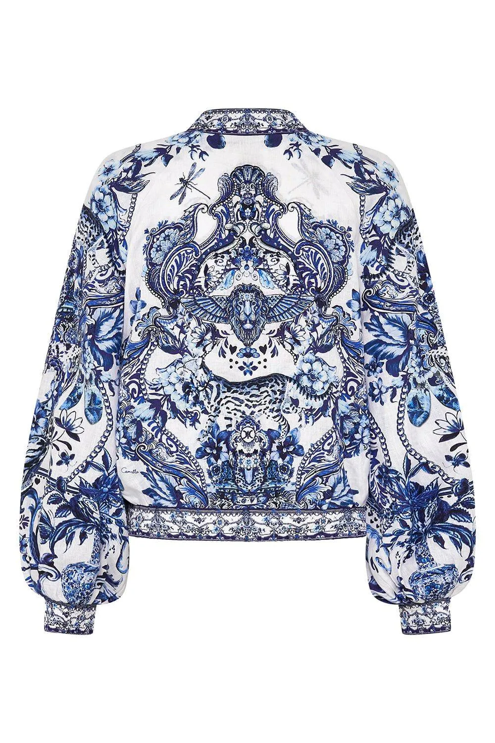 Shirred Cuff Bomber Jacket