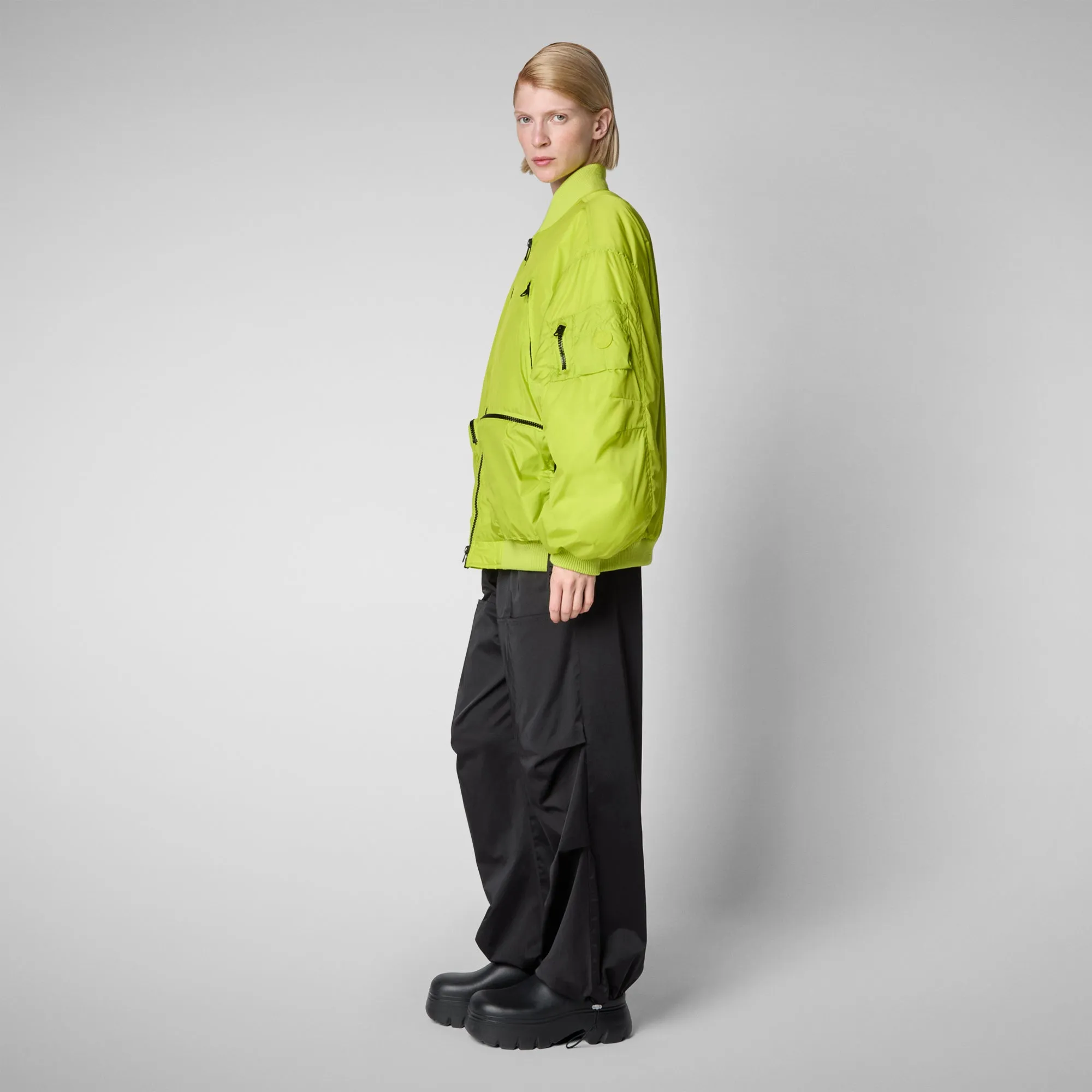 Unisex bomber jacket Usher in lichen green